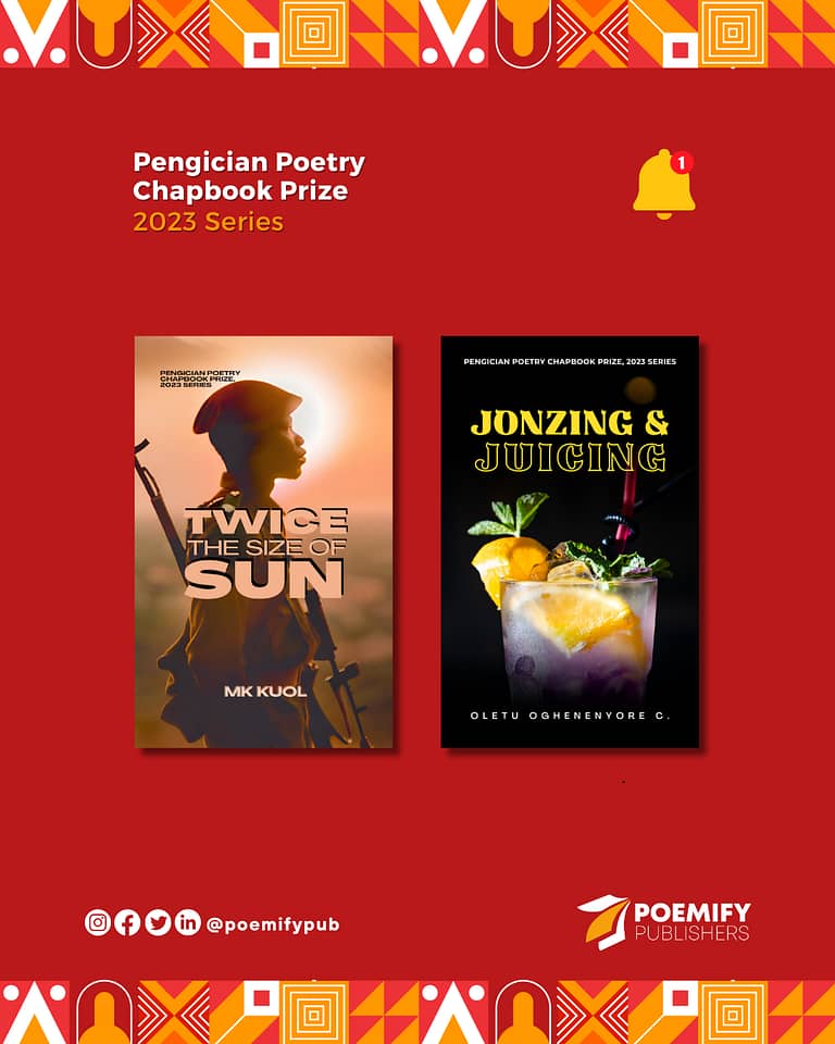 POEMIFY PUBLISHERS ISSUES TWO POETRY CHAPBOOKS FOR THE PENGICIAN POETRY CHAPBOOK PRIZE, 2023 SERIES